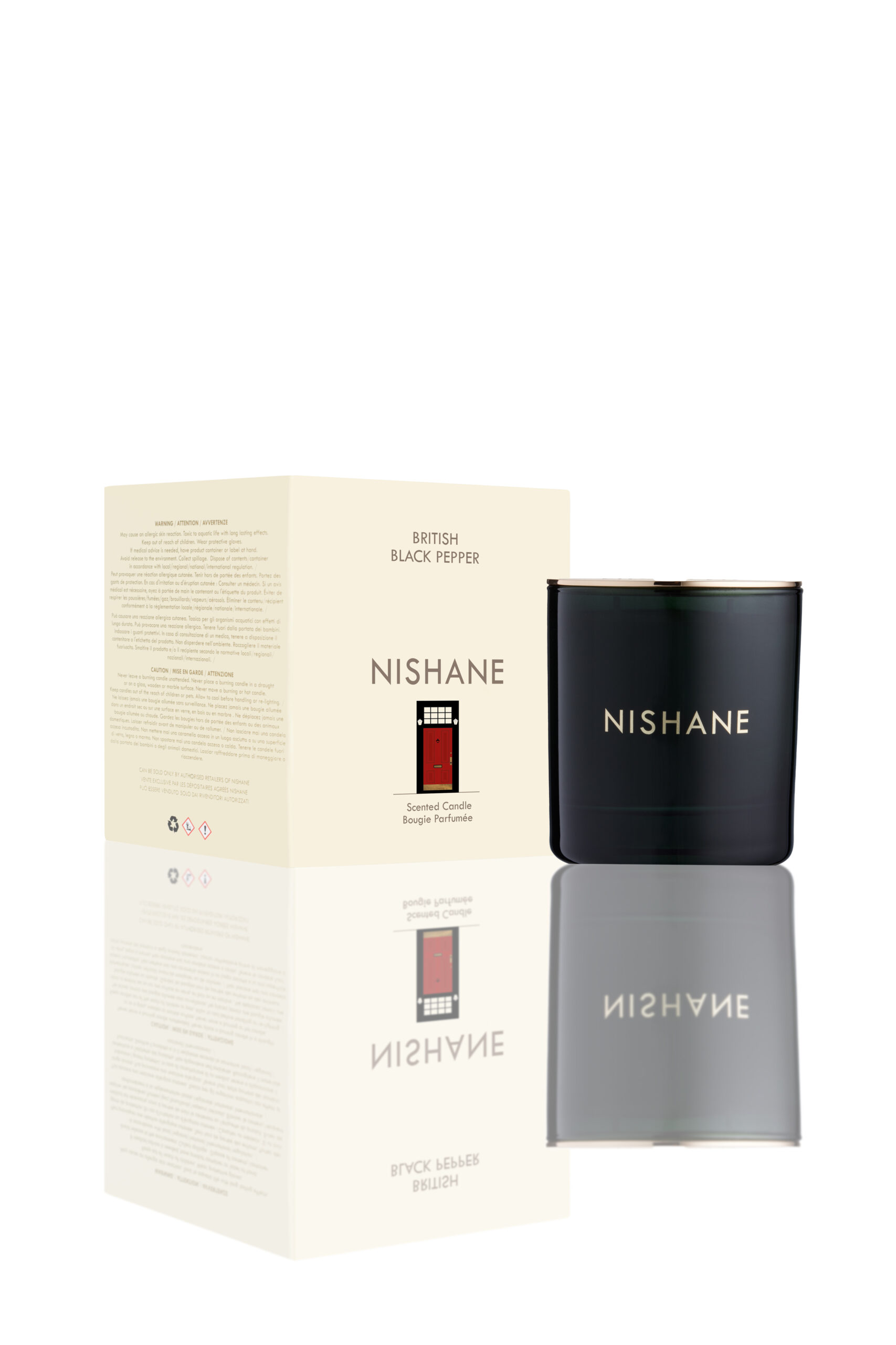 Nishane British Black Pepper bougie parfumée 300g poivre