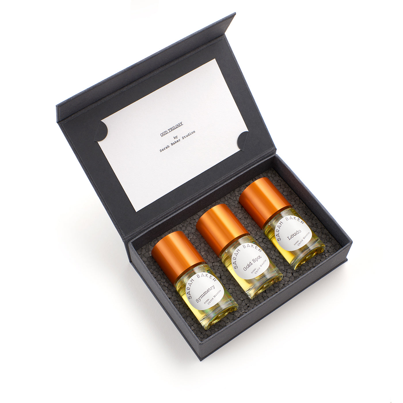 Sarah Baker Oud Trilogy coffret parfum oud naturel