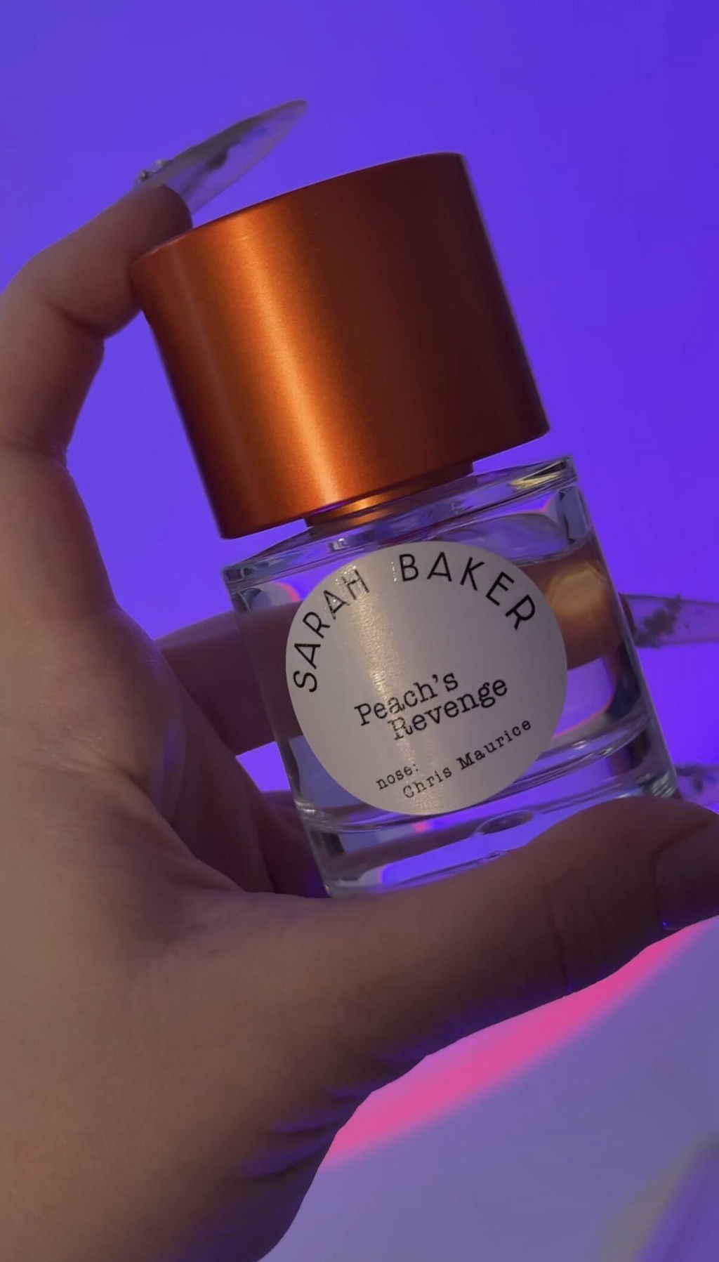 Sarah Baker Peach's Revenge extrait de parfum pêche juteuse
